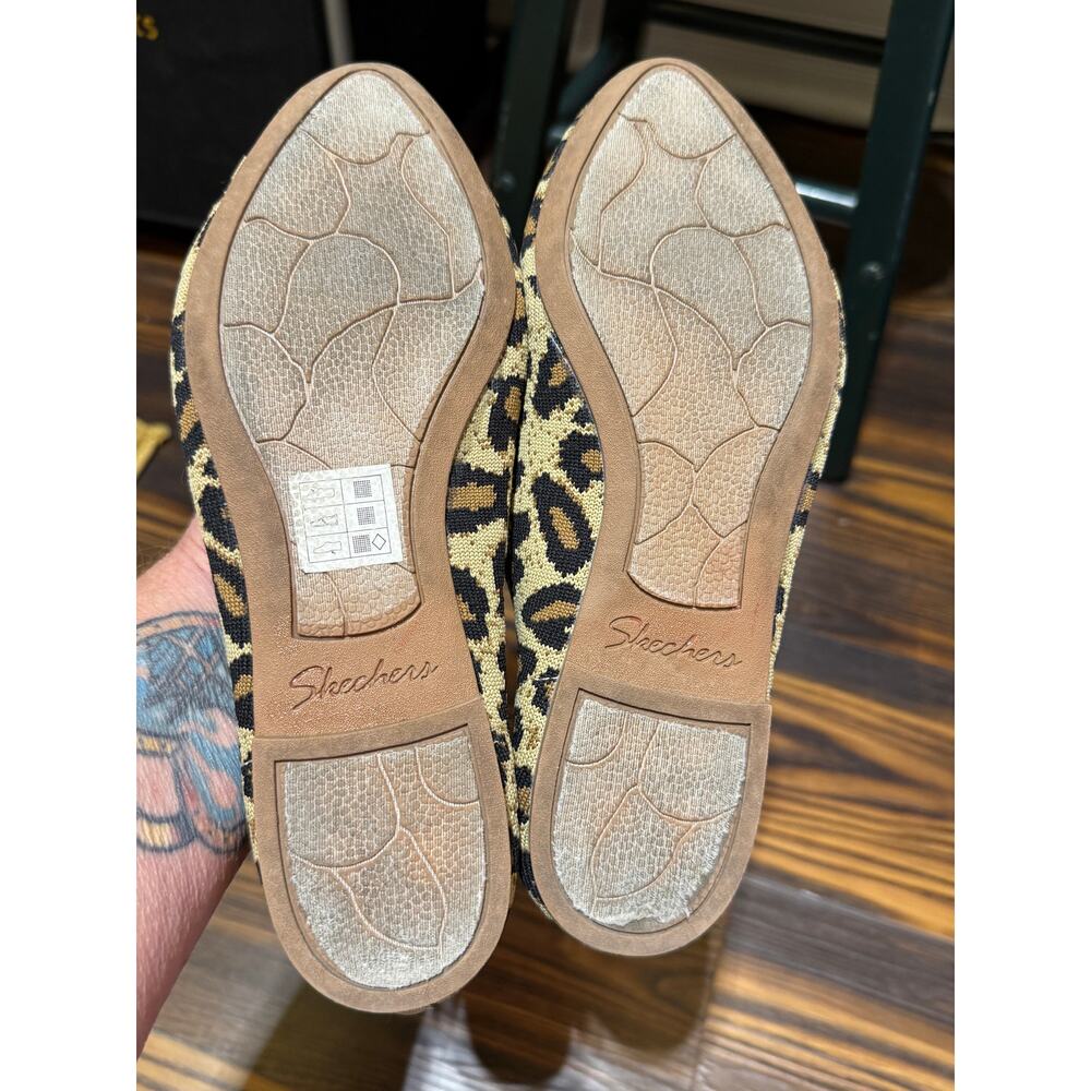 Skechers Air Colled Memory Foam Knit Ballet Flats Cheetah Print Size 8 - Picture 5 of 8